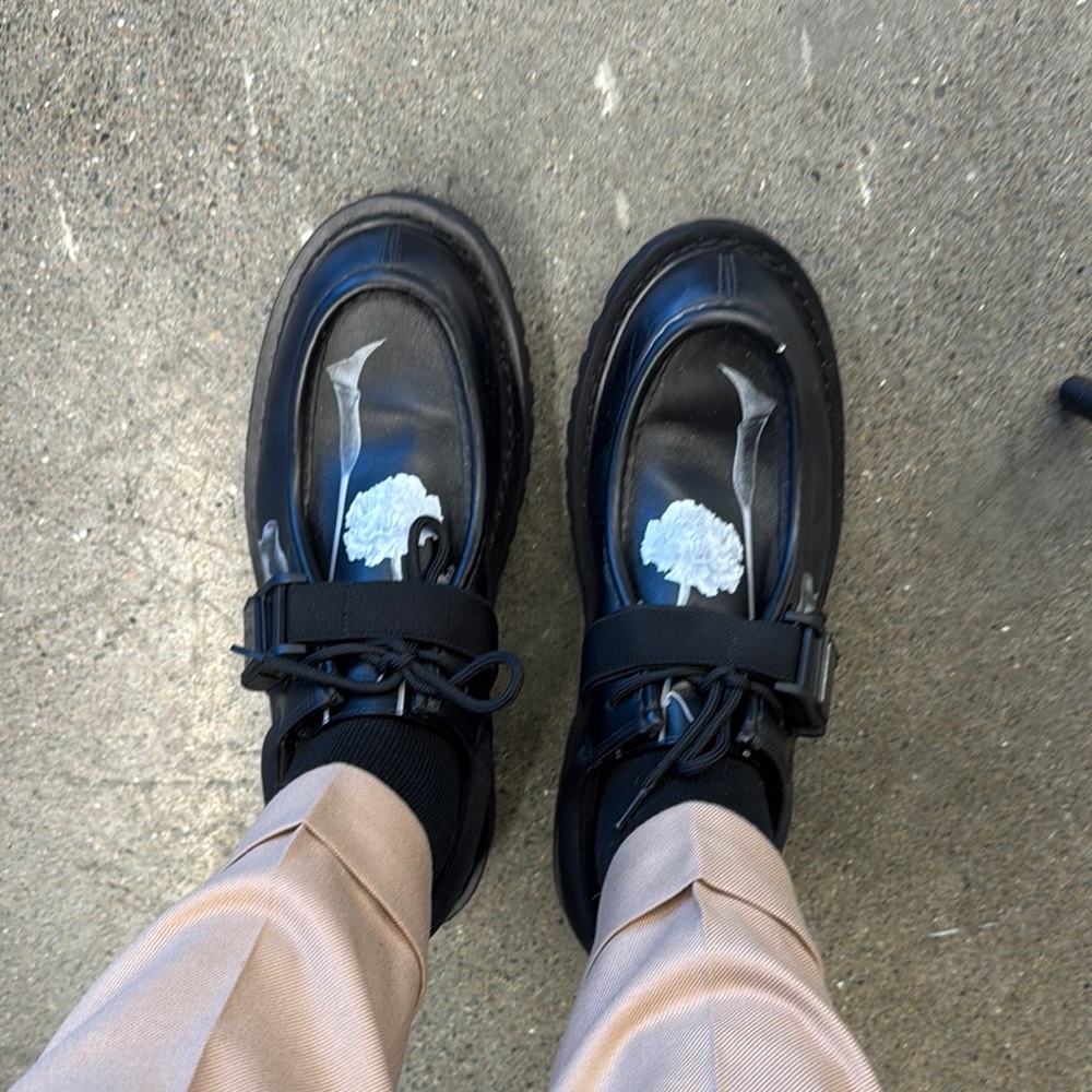 Valentino Black Oxfords with White Detail